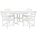 A white POLYWOOD table with four chairs around it.