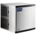 An Avantco air cooled ice machine with silver and black design and trim.