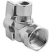 An Easyflex quarter turn supply stop valve with a silver metal pipe and nut.