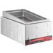 An Avantco electric countertop food warmer with a lid on a rectangular pan.