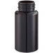 A dark amber 150cc packer bottle with a black cap on a white background.