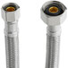 Two Easyflex stainless steel braided faucet connectors with brass fittings.