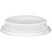 A clear plastic lid on a white background.