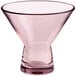 A mauve martini glass with a short neck and clear rim.