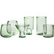A group of Acopa Pangea green goblets on a white background.