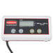 A white and black Rubbermaid digital receiving scale with a screen and red button.