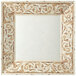 A white square plate with a brown frame.