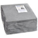 A plastic bag filled with a stack of gray Hoffmaster FashnPoint Linen-Feel dinner napkins.