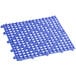 A blue rubber Choice interlocking bar mat with small holes.