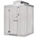 A white metal Norlake walk-in cooler with the door open.