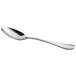 An Acopa Vittoria stainless steel oval bowl spoon with a silver handle and a silver bowl.