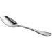 An Acopa Inspira stainless steel teaspoon with a silver handle and spoon.