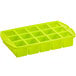A green Fox Run lime silicone ice cube tray with 15 compartments.