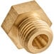 A brass threaded nut for a Cooking Performance Group liquid propane fryer.