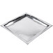 An American Metalcraft stainless steel square tray with a hammered texture and metal rim.