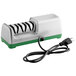 A Garde stainless steel electric knife sharpener with a green handle.