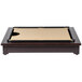 A wooden Cal-Mil carving station kit with a dark wood rectangular surface.
