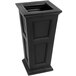 A black pedestal with a square top, the Mayne Fairfield black planter.