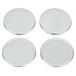 A white background with four silver round Metro shelf support buttons.