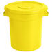 A yellow plastic bin with a lid.