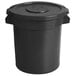 A black plastic 10 gallon ingredient storage bin with a lid.