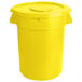 A yellow plastic bin with a lid.