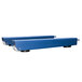 A pair of blue Optima Weighing Systems weighing beams with 24" x 4" dimensions.