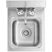 A Steelton stainless steel wall mounted hand sink with a gooseneck faucet.