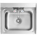 A Steelton stainless steel wall mounted hand sink with a gooseneck faucet.