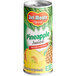 A case of Del Monte 100% Pineapple Juice cans.