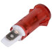 A red and white light bulb with a white plastic base, the Galaxy 177GW50EP12 replacement red indicator light.