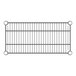 A black metal Regency wire shelf with rectangular grids.
