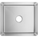 A Regency stainless steel fabricated undermount sink bowl with a square hole in the center.