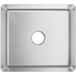 A Regency stainless steel fabricated undermount sink bowl with a square hole in the center.