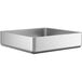 A silver square Regency stainless steel sink bowl with a white background.