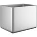 A silver metal container with a white background.