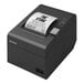 An Epson TM-T20III black thermal receipt printer printing a receipt.
