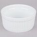 A white CAC fluted souffle bowl.