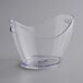 A clear plastic oval wine bucket with a handle.