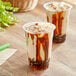 Two cups of iced coffee with Fanale brown sugar syrup.