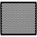A black metal partition panel with white circle patterns.