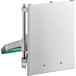 A white metal wall mount panel with holes for a Garde 1/4" Heavy-Duty Vegetable Dicer.