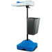 An AeroGlove pedestal stand with blue and grey accents.