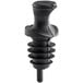 A black plastic Franmara Seal & Pour bottle stopper with a screw-on top.
