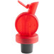 A Franmara transparent red plastic bottle stopper with an auto-close top.