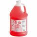 A red plastic jug of Carnival King Cotton Candy Slushy Syrup with a white label and a lid.