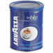 A blue can of Lavazza In Blu ground espresso with a lid on it.