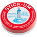 A round red and white container of Fox Run Stick-Um candle adhesive.