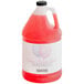 A red plastic jug of Narvon Cotton Candy Slushy Concentrate with a label.