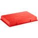 A red Baker's Mark polypropylene dough proofing box with a lid.